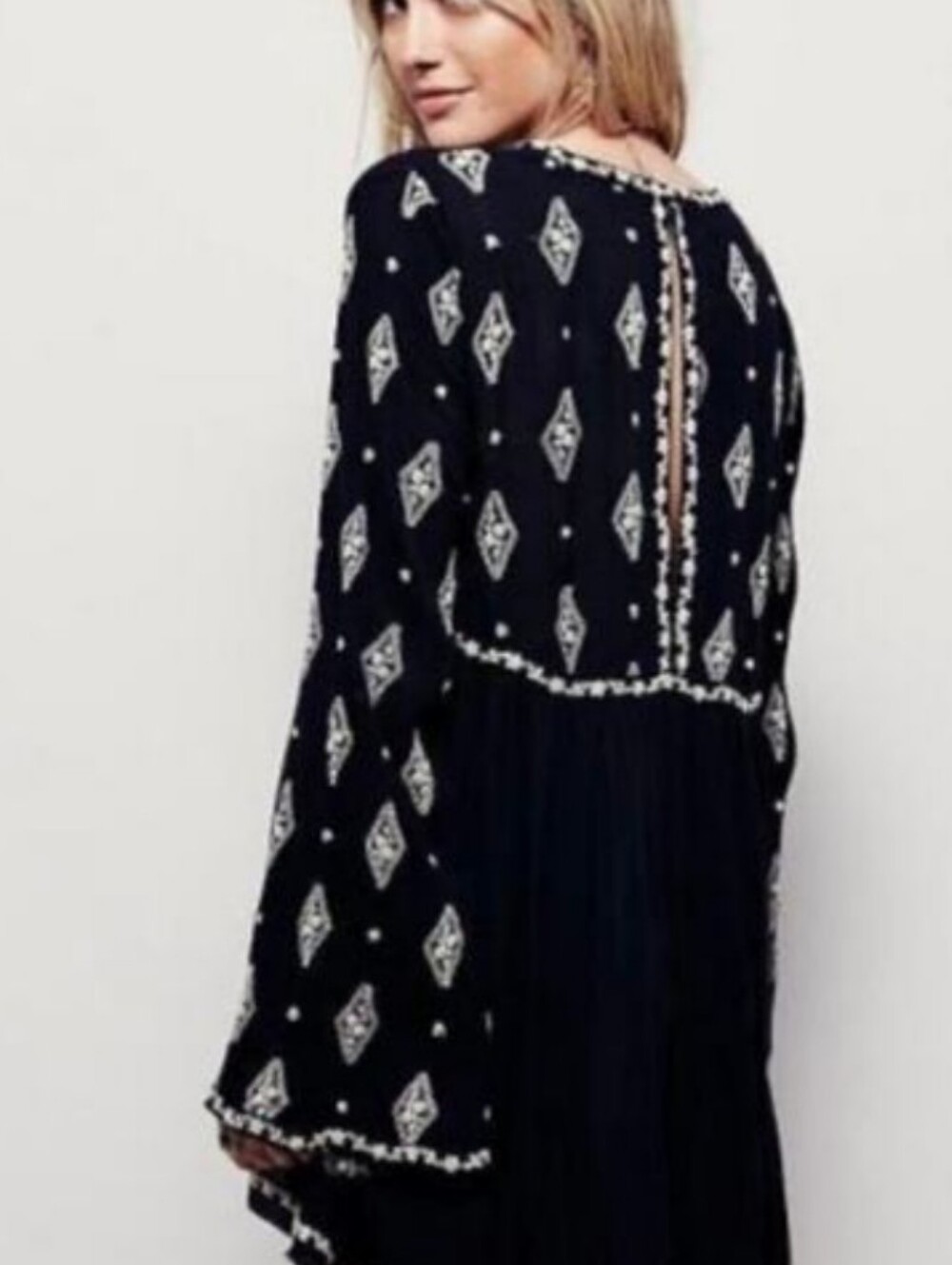 Free People Diamond Embroidered Tunic Dress, L - Picture 4 of 13